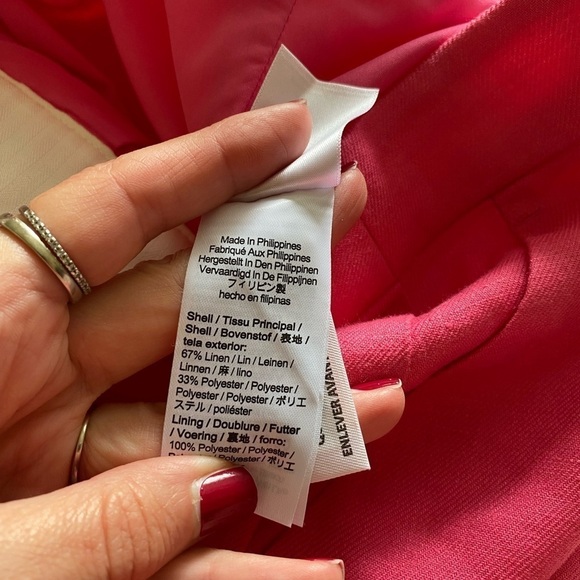 J.Crew Women’s Kate Straight Leg Linen Blend Pants Pink Size 00 Business Casual - Picture 7 of 11